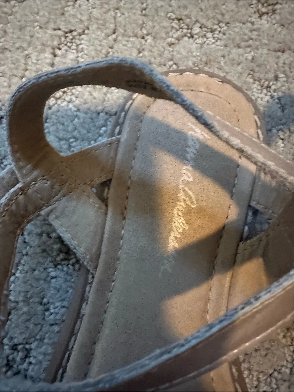 Hanna Andersson Girls Metallic Beige Glitter Strap Sandals- Sz 1